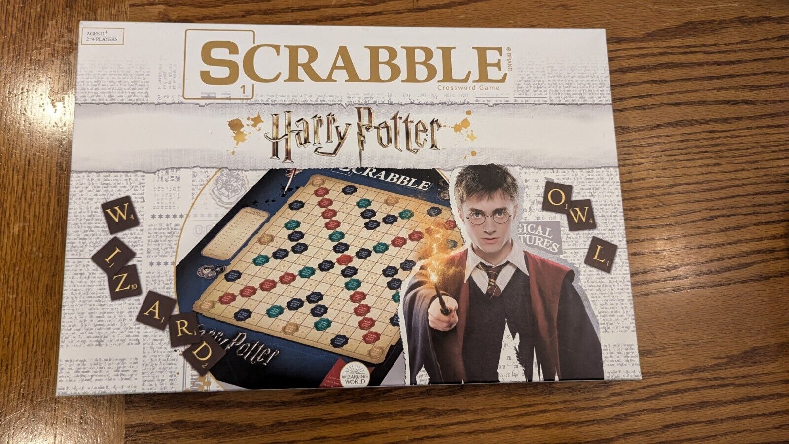 The World of Wizarding Harry Potter Scrabble Game Dark Red Tiles Wizard Card Euc
