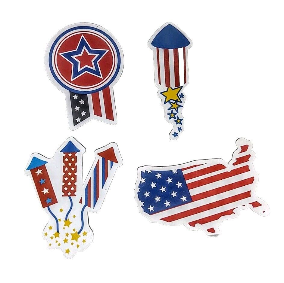 #6 Kitchen Magnets Lot Set 4th of July Patriotic Americana Home Decor