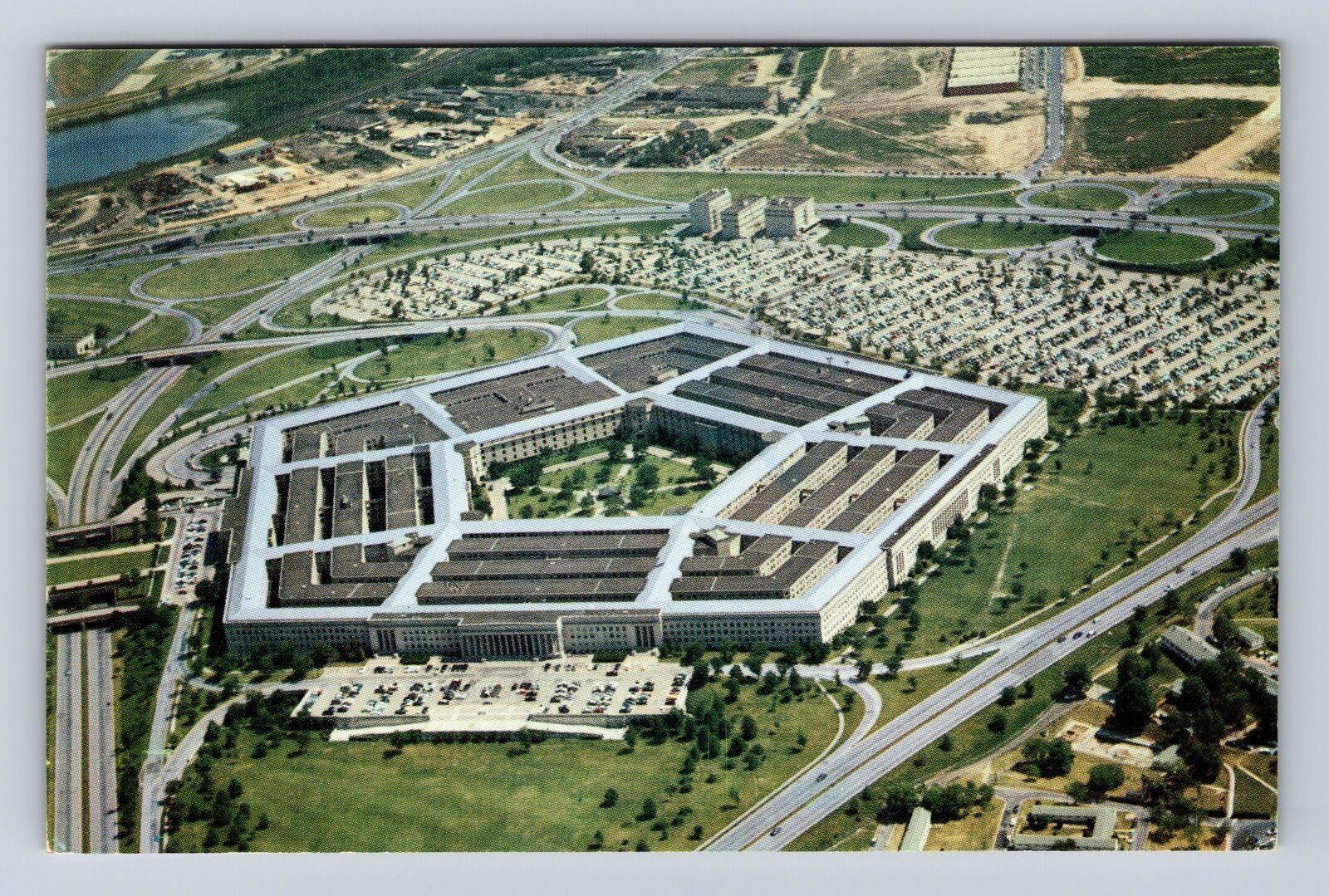 Arlington VA-Virginia, Aerial View of Pentagon, Antique Vintage Postcard