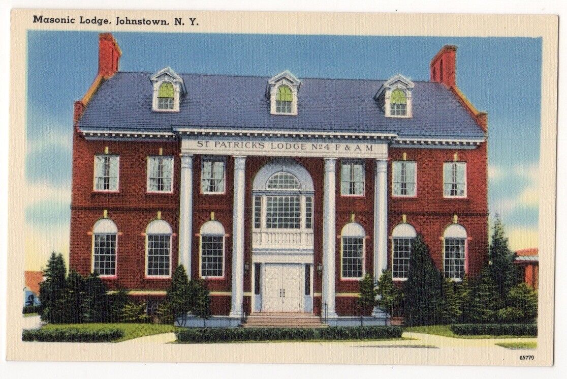 Johnstown New York c1940\'s Masonic Lodge, St. Patrick\'s Lodge #4, F. & A. M.