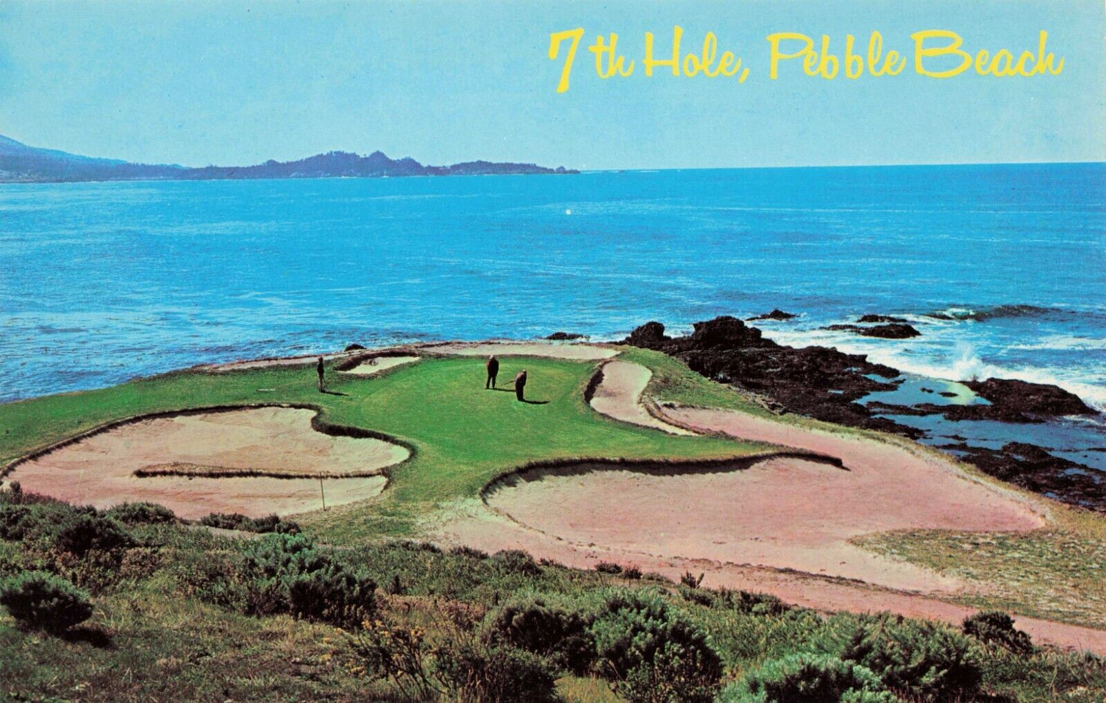 Postcard Pebble Beach Golf Course California The 7th Hole Golfing