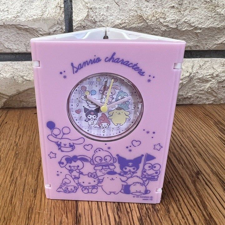 Sanrio Japan Hello Kitty Kuromi Cinnamoroll My Melody Frame Clock Pen Stand NEW