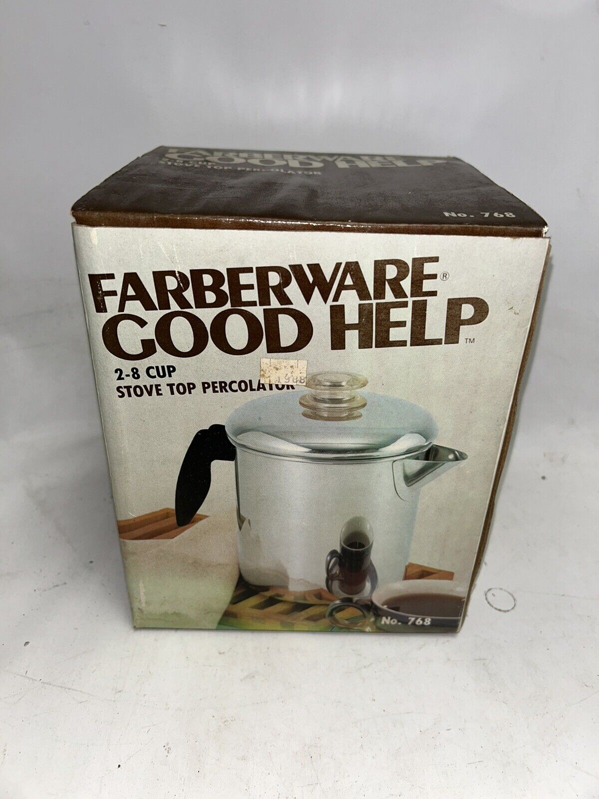 Vintage FABERWARE | Stove Top Percolator 8 Cup Stainless Steel Coffee Pot | #768