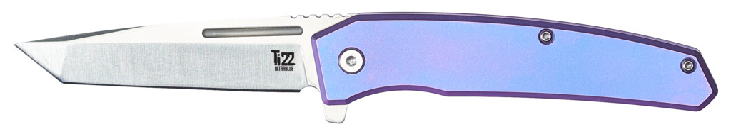 Ontario Ti 22 Folding Knife Ultrablue Titanium Handle AUS8 Plain Edge ON9800