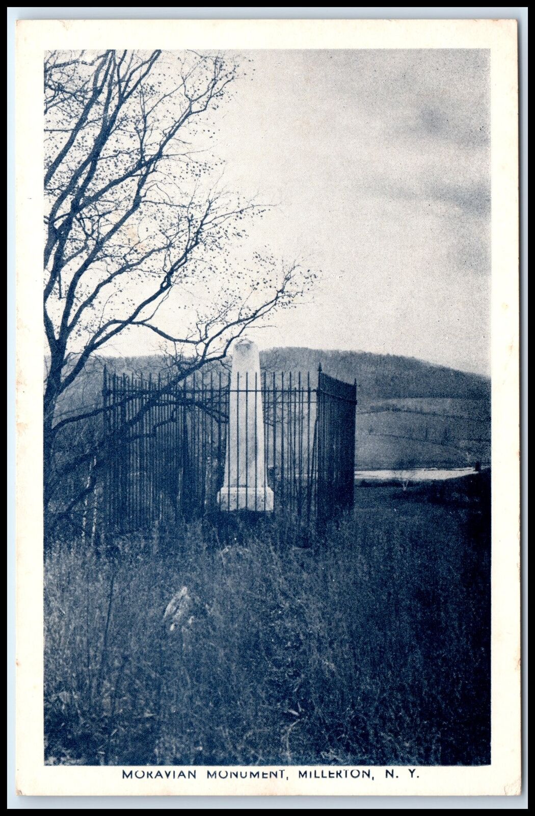 Postcard Moravian Monument Millerton NY L38