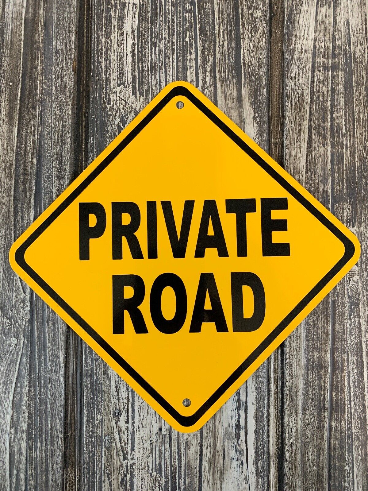 PRIVATE ROAD Metal Caution Yellow Property Sign 6\