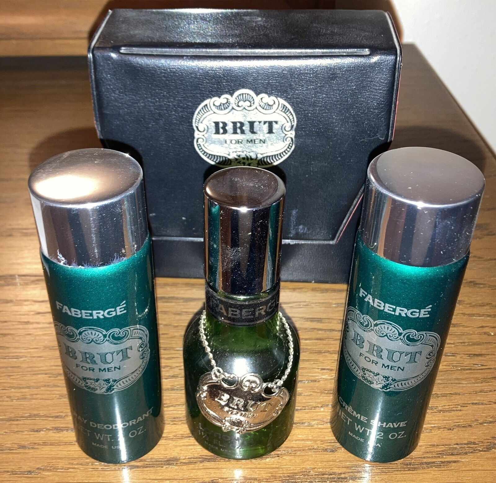 Faberge BRUT For Men KIT with Lotion Deodorant & Crème Shave RARE Vintage