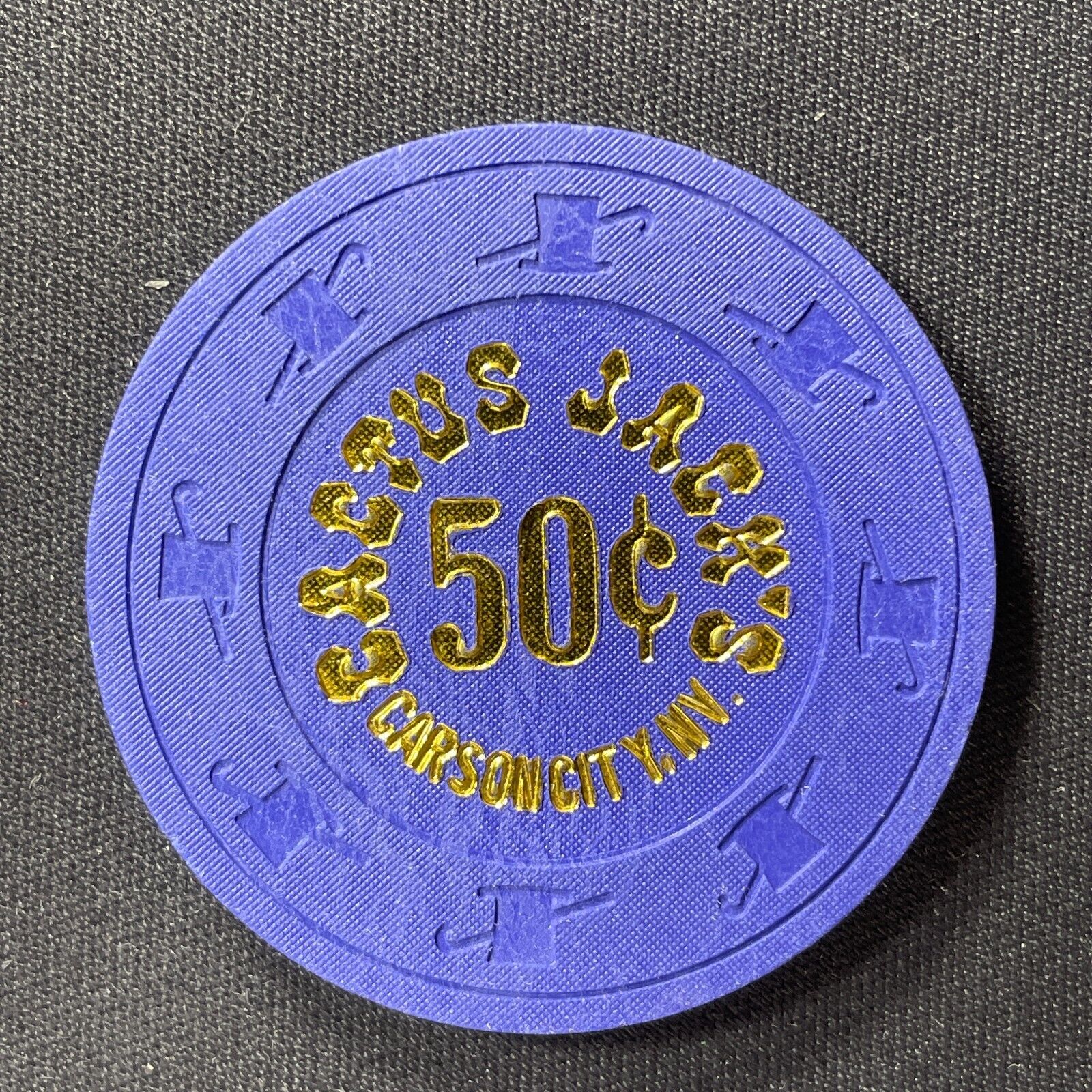 Cactus Jack\'s Carson City Nevada 50 cent casino chip obsolete fractional Mfrac