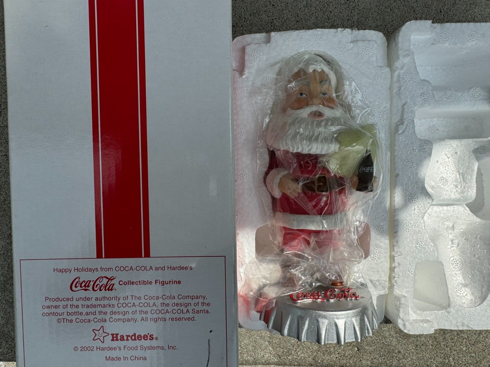Santa Claus Bobblehead Coca-Cola Coke Hardees Collectible Figure Christmas 2002 