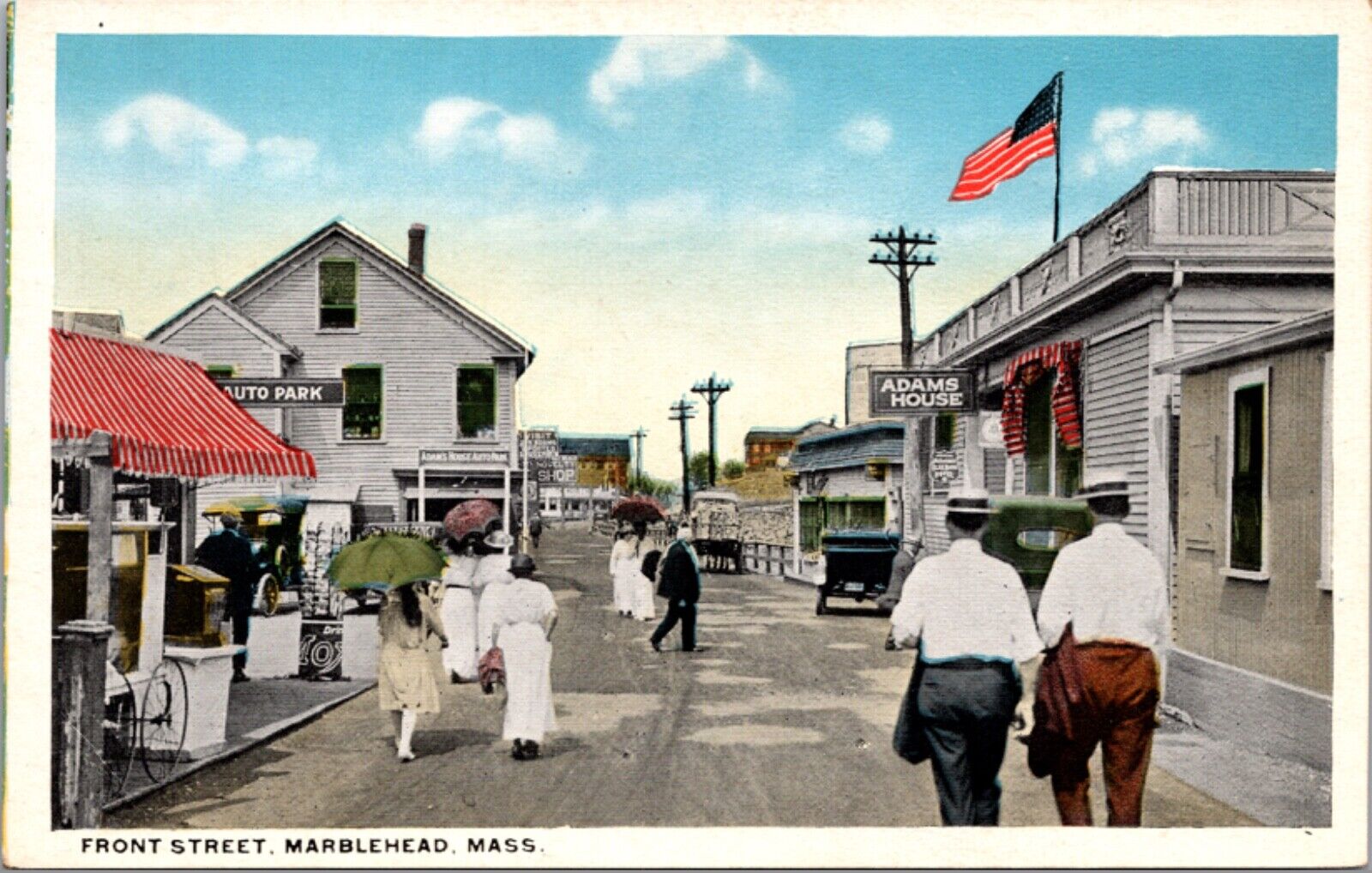 Postcard Front Street in Marblehead, Massachusetts