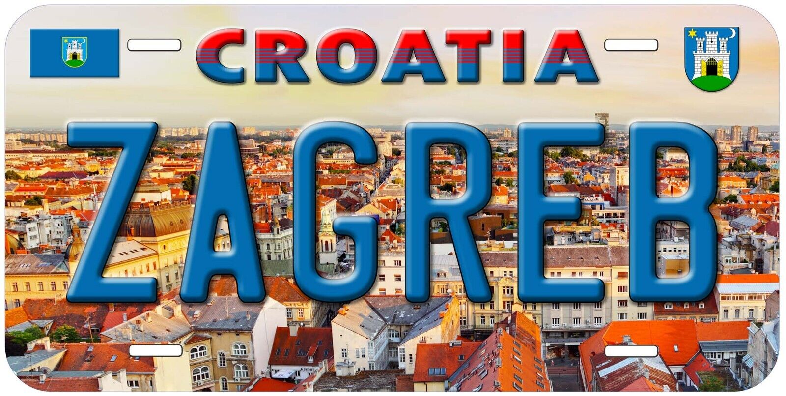 Zagreb Croatia Novelty Car Tag License Plate