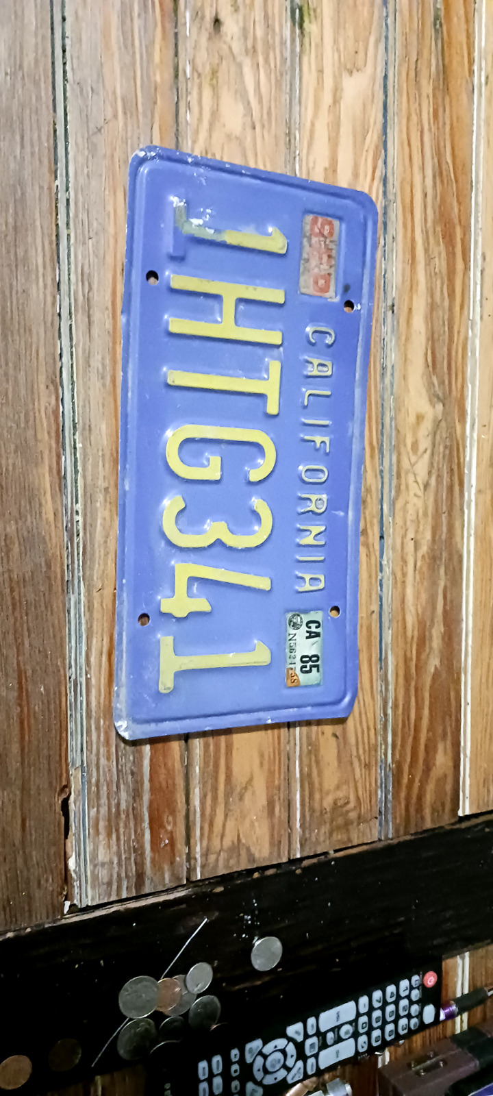 Vintage California License Plate 1985 Old Car Tag Man Cave Collector Wall Decor
