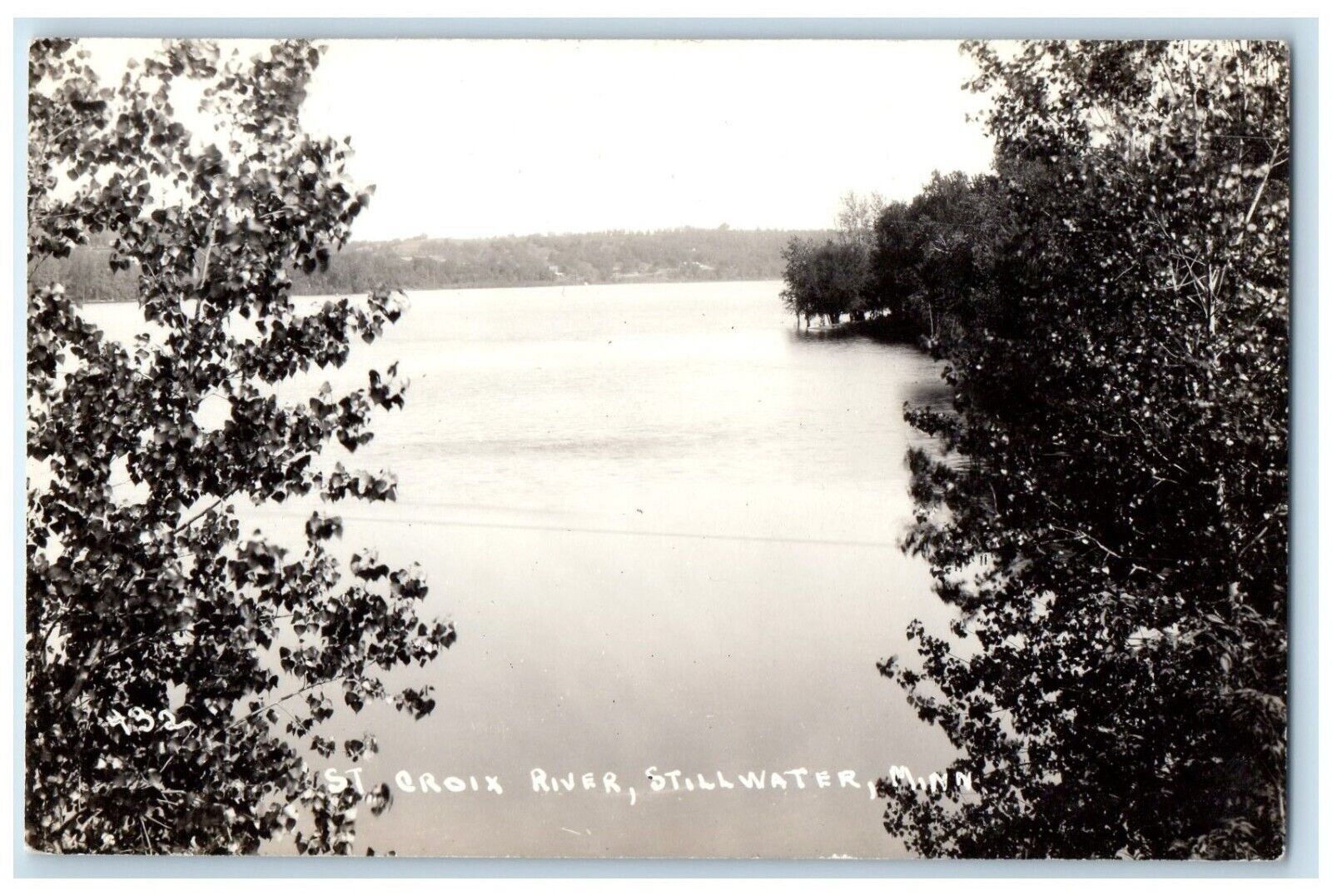 c1940's View Of St. Croix River Stillwater Minnesota MN RPPC Photo Postcard