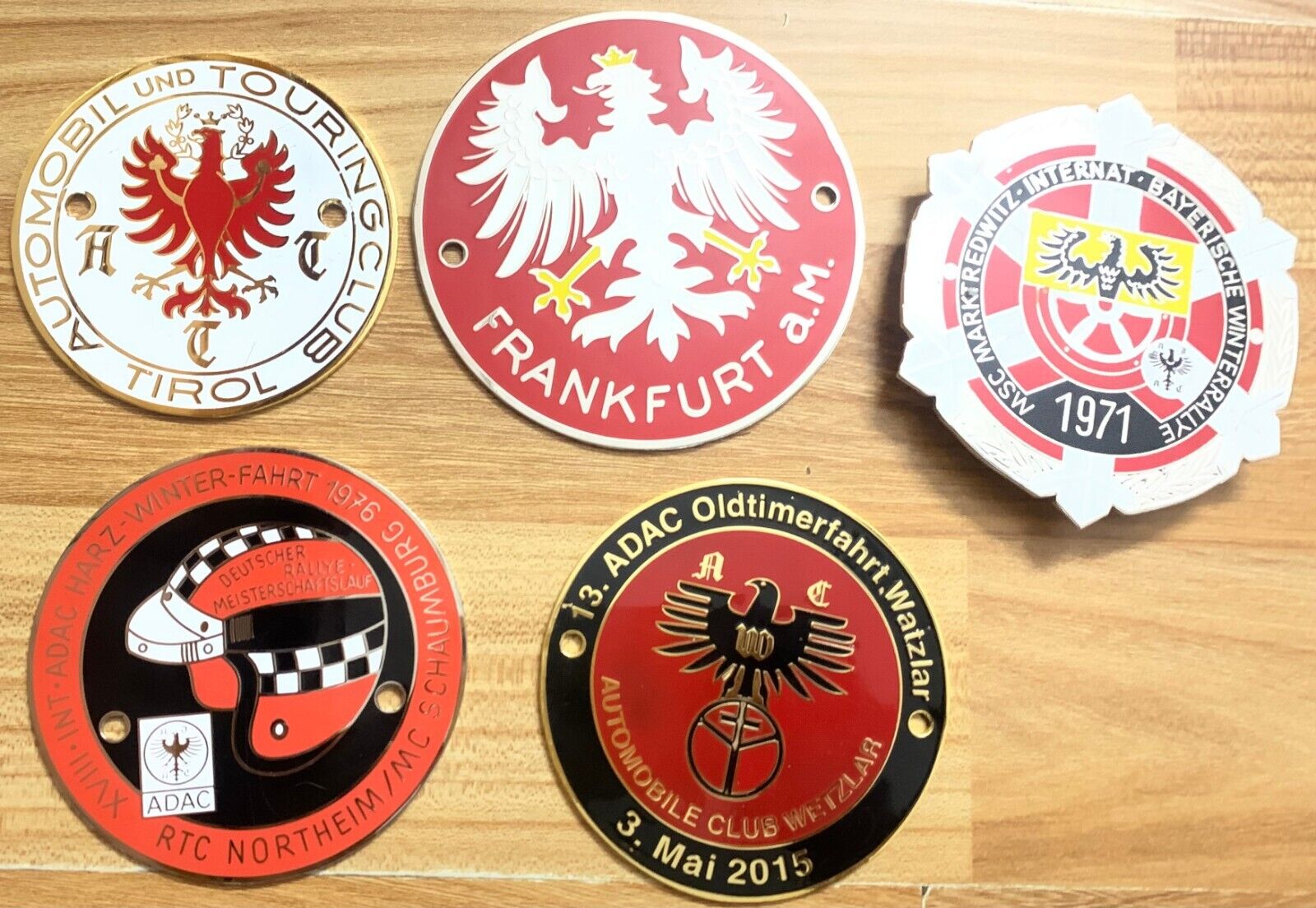 Car badges - Adac German Badges set of 5pcs Mg Jaguar Triumph Audi Vw Porsche Bm