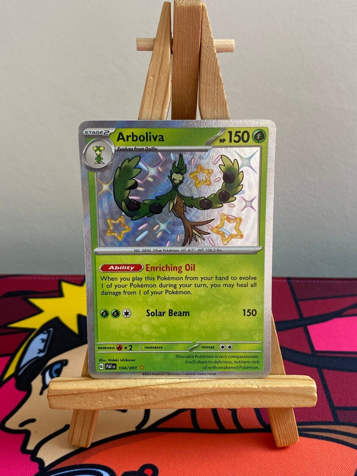 Pokemon Card Arboliva 104/091 Paldean Fates Shiny Near Mint