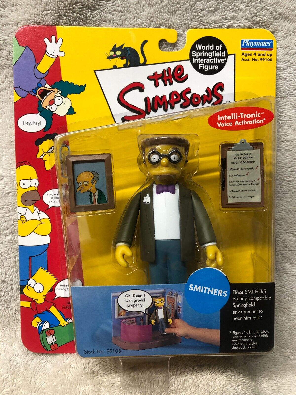 SMITHERS Simpsons world of Springfield figure wos series 1 vintage 2000 NEW