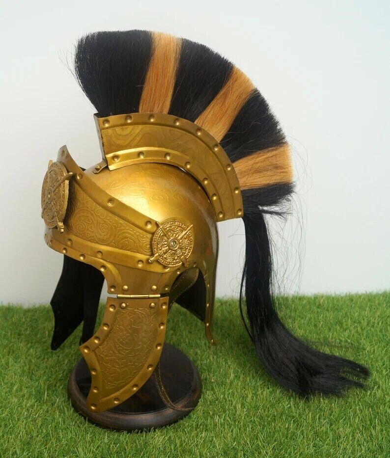 Roman Empire General Helmet With Plume Crest Armor Helmet Collectible Showpiece
