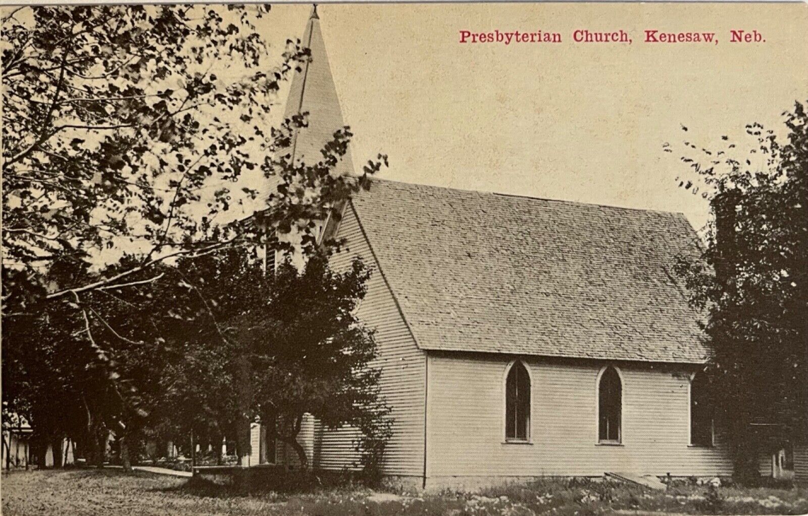Kenesaw Nebraska Presbyterian Church Antique Postcard c1910