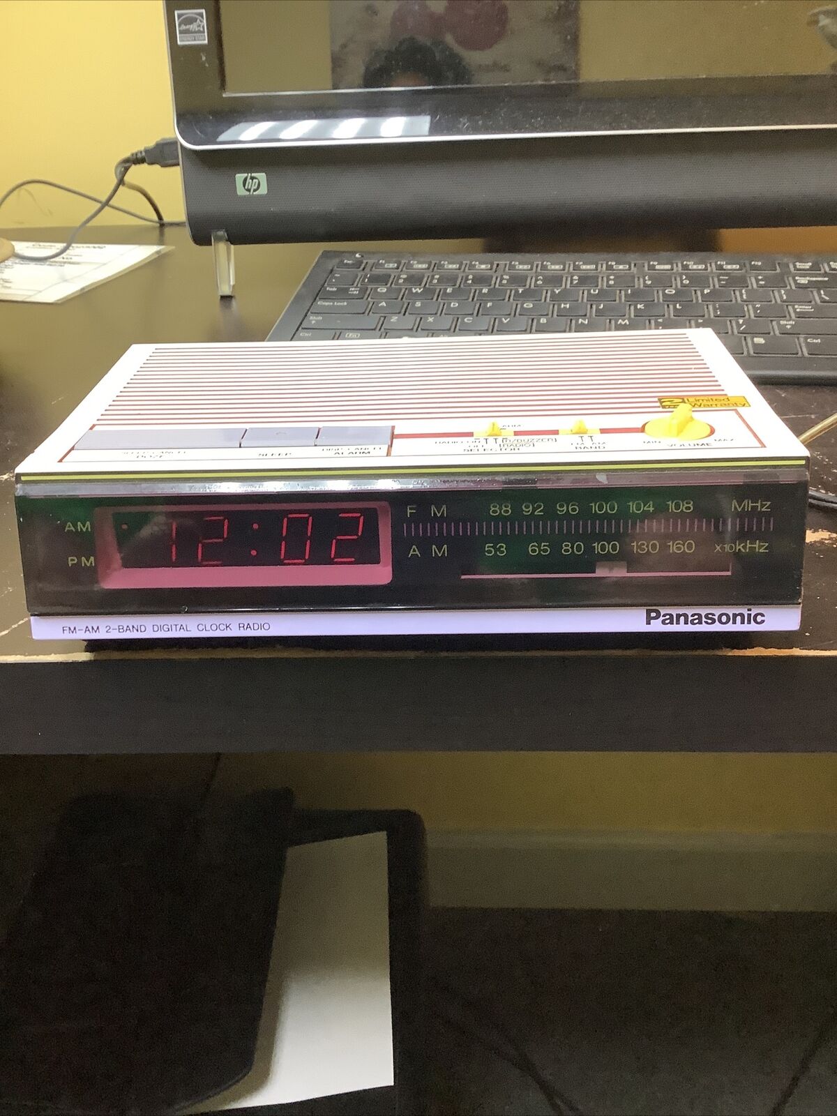 ⭐Vintage 90s Panasonic RC-6061 FM-AM Digital Clock Radio Alarm Pink / White work