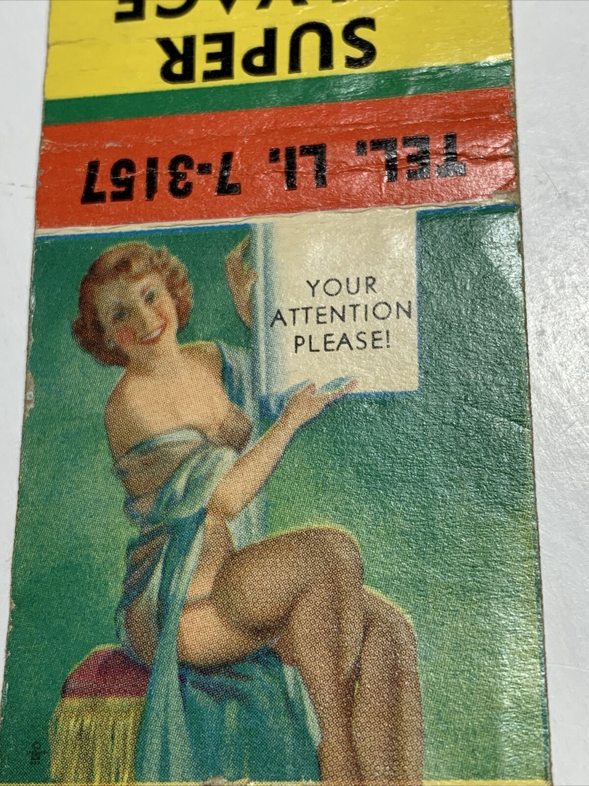 Pin Up Matchbook Cover Girl Salvage Scrap Iron