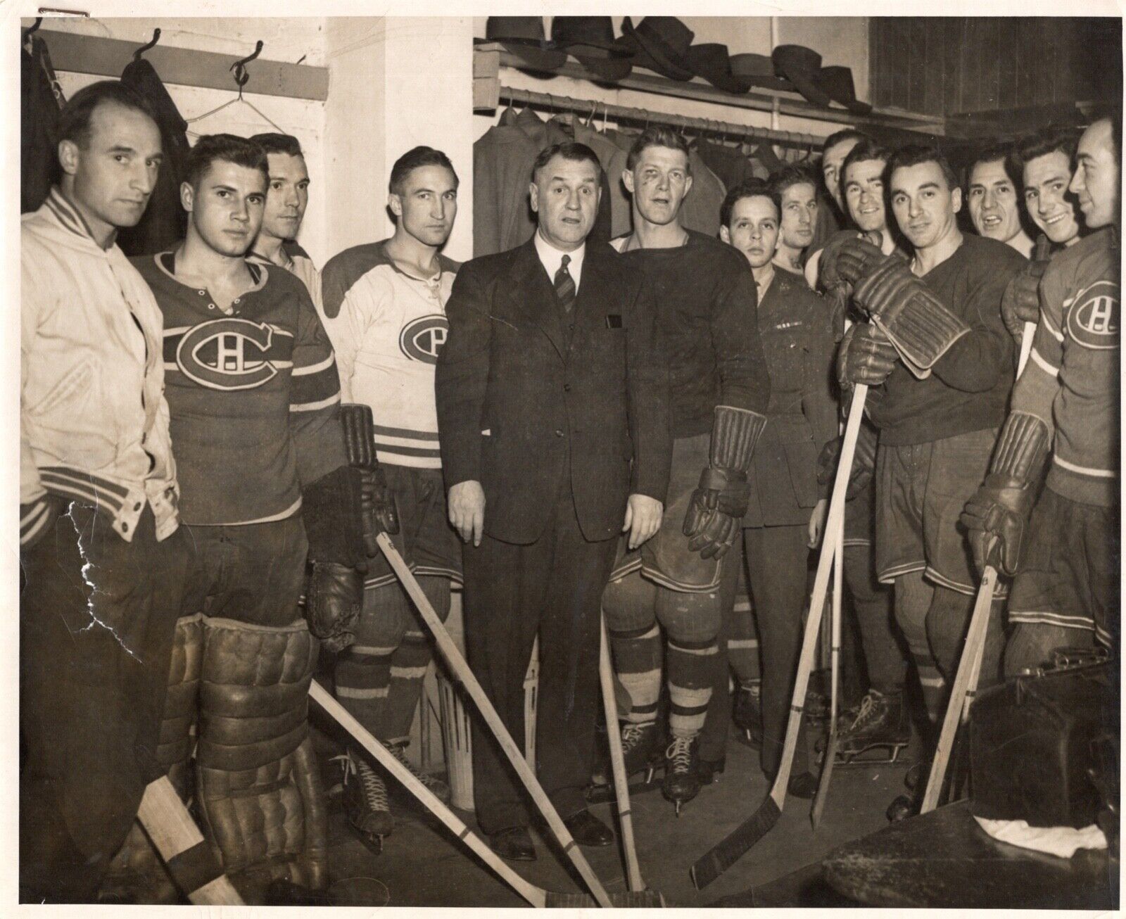 Original 1950's Photograph of the Montreal Canadians Hockey Team