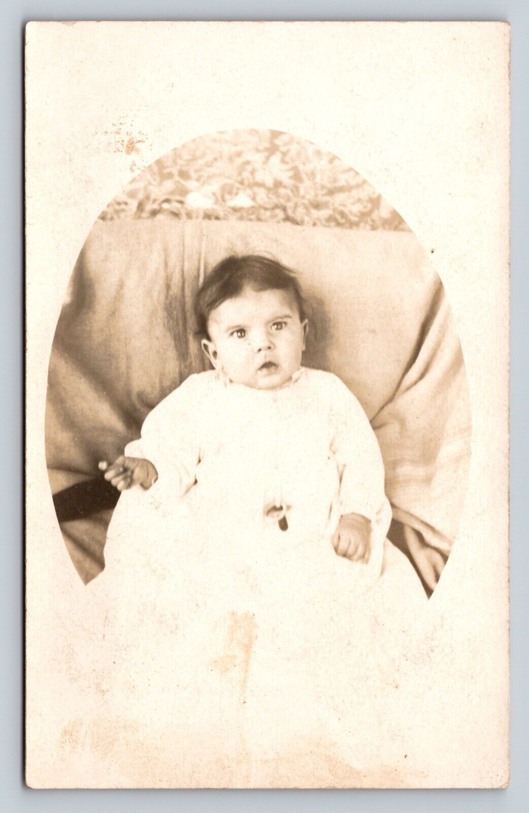 RPPC Infant with Thick Dark Hair VINTAGE Postcard 1532