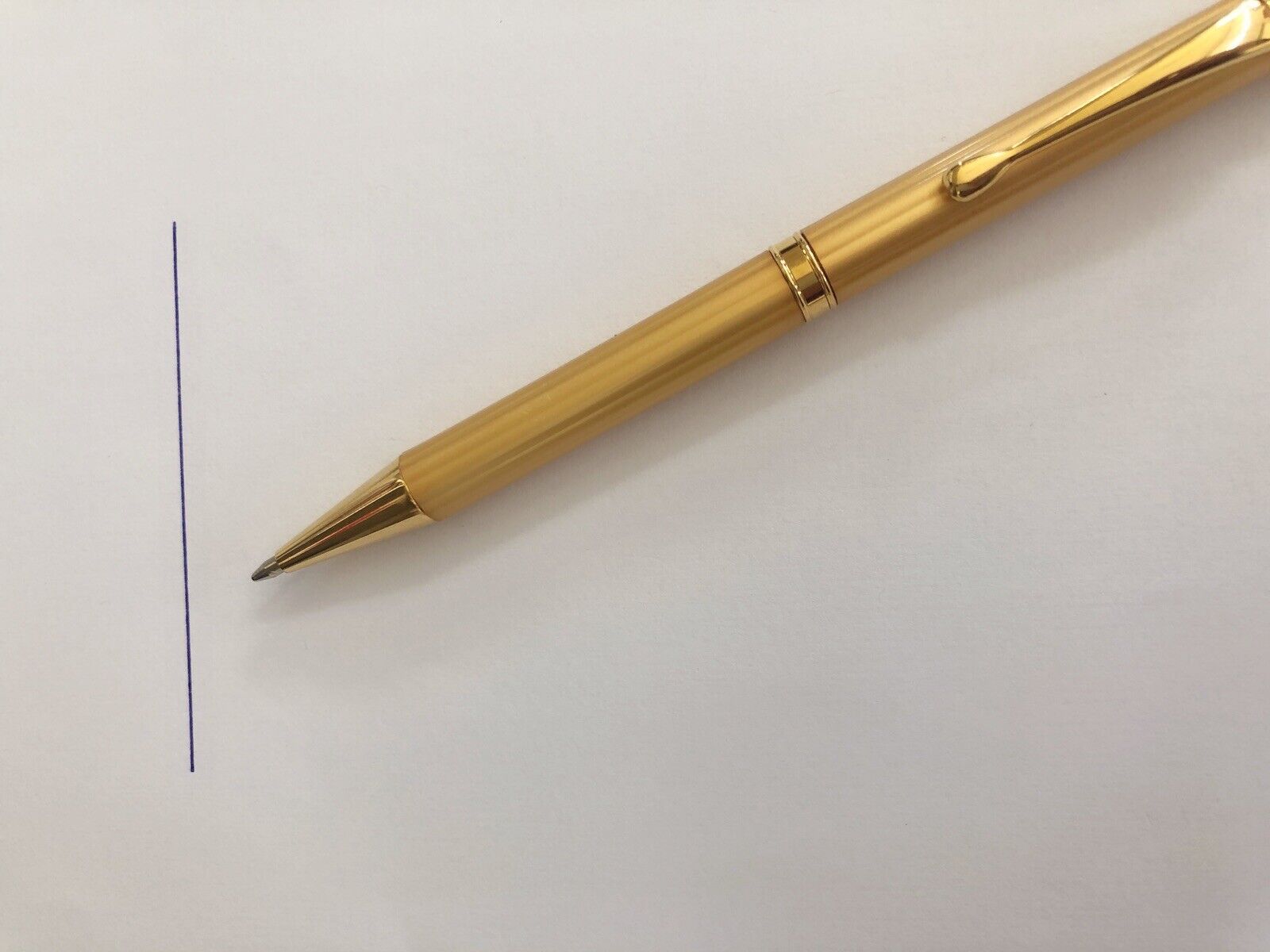 Beautiful Gold-Plated Imitation Marble Finish Metal Ballpoint Pen, No Box