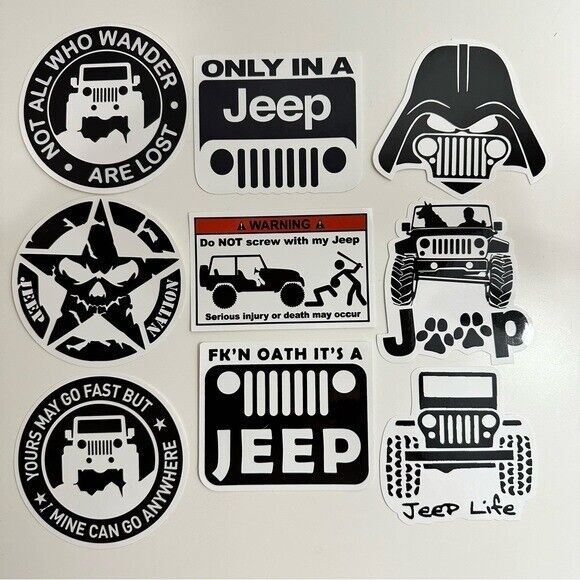 9 Piece Jeep Sticker Set Jeep Wrangler 4xe