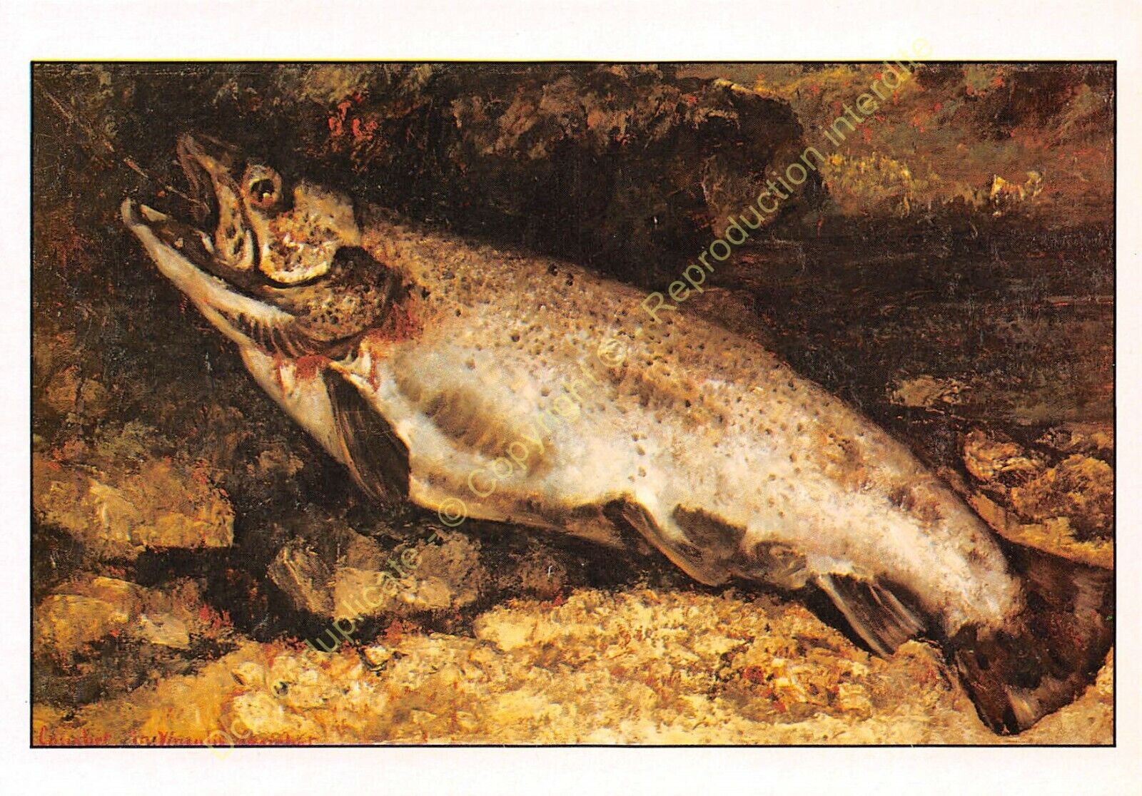 Postcard Art Gustave Courbet La Truite
