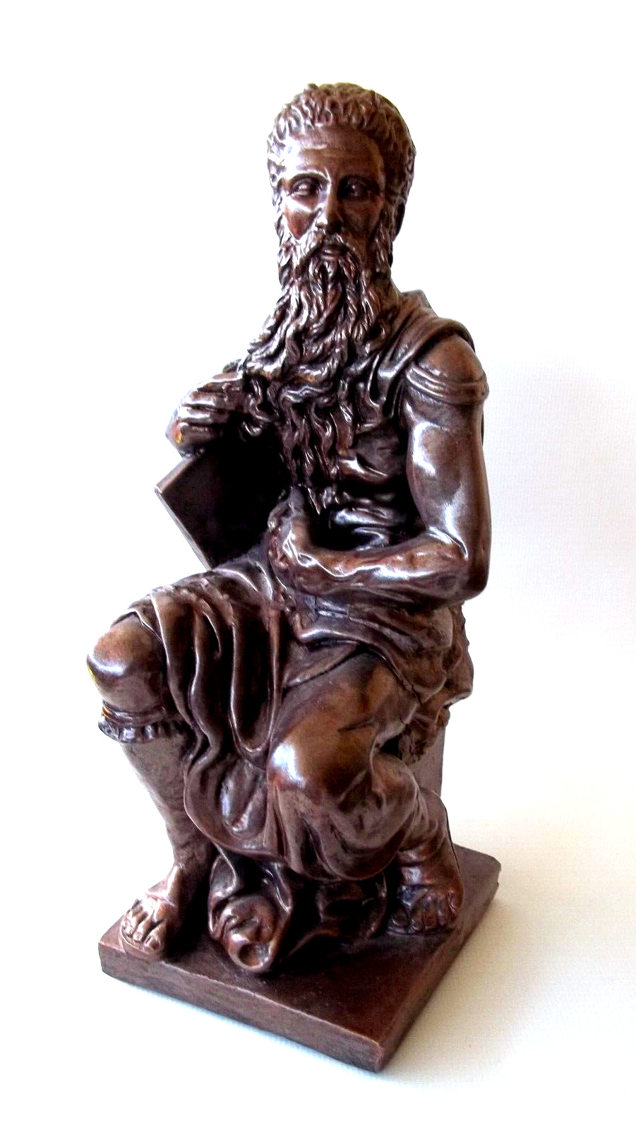 Vintage seated statue Moses Bronze Tone Finish / Plaster