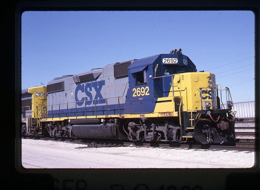 Original Railroad Slide CSX CSXT 2692 GP38-2 at Danville, IL