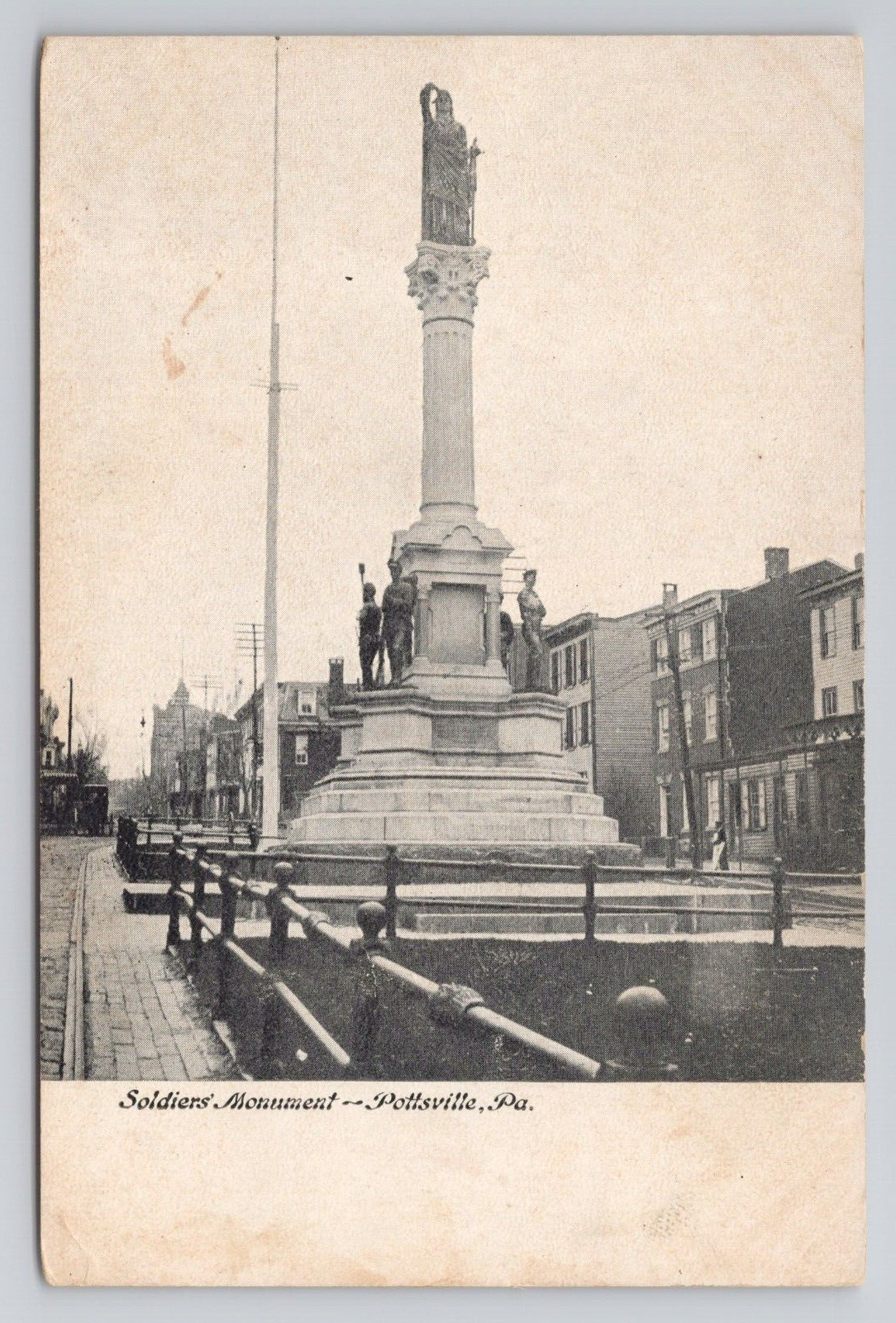 Soldiers Monument Pottsville Pennsylvania 1908 Antique Postcard
