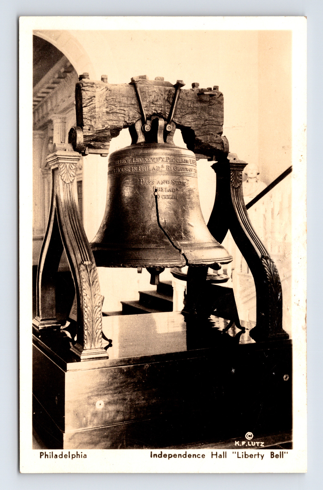 Liberty Bell Independence Hall RPPC Postcard Philadelphia Pennsylvania PA