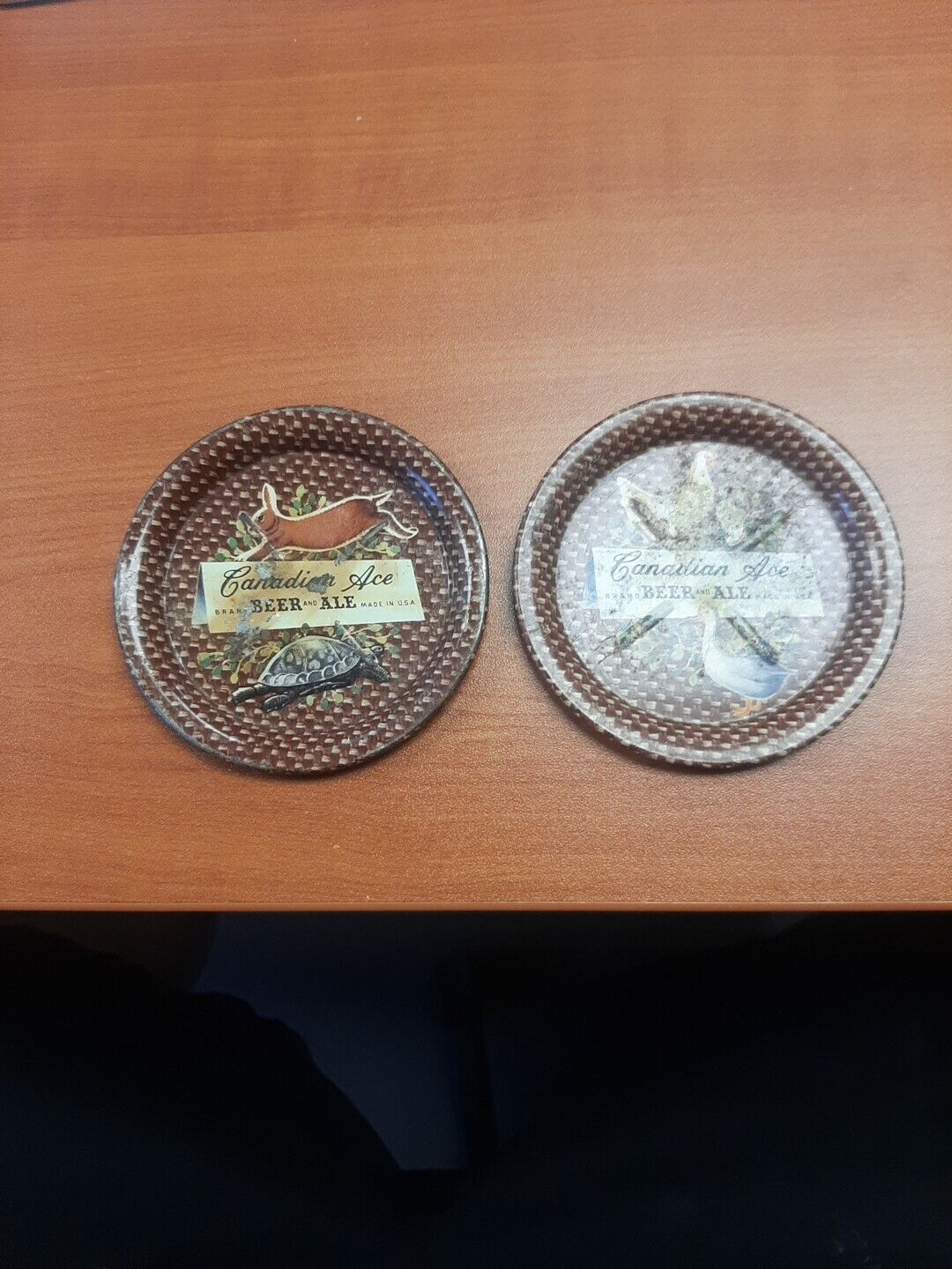 2 Vintage Canadian Ace Beer Tip Tray