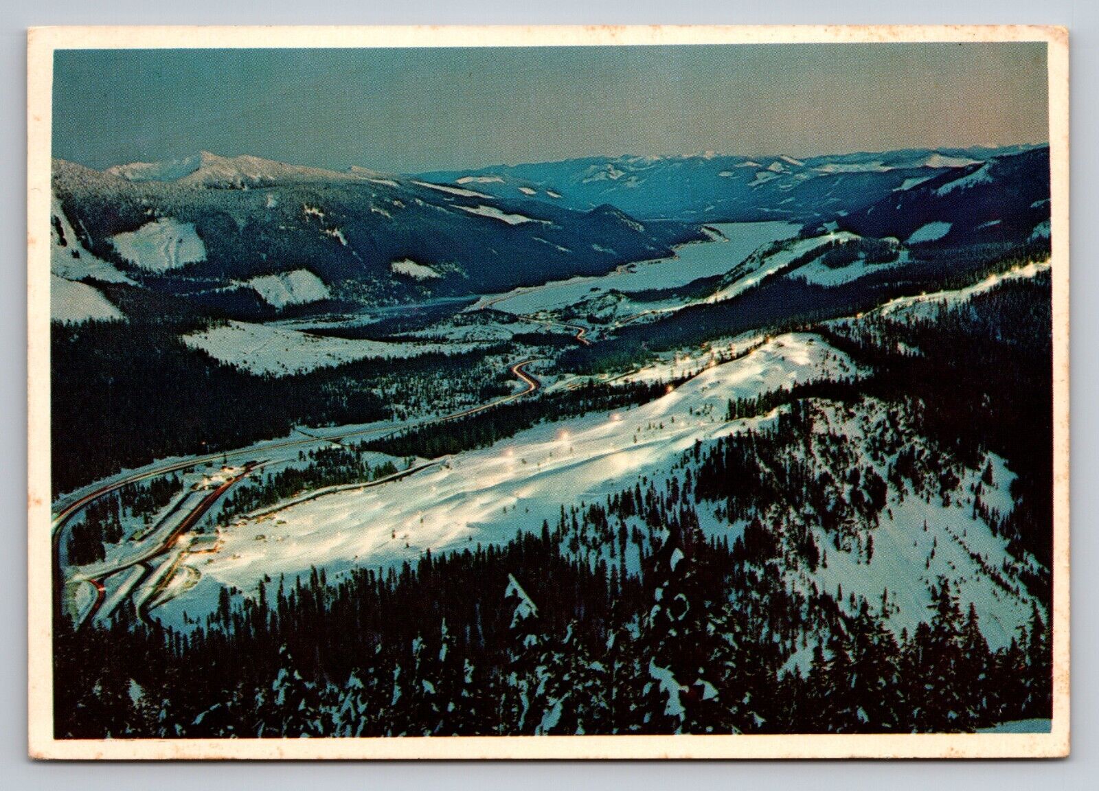Snoqualmie Pass Ski Area Washington Vintage Unposted Postcard