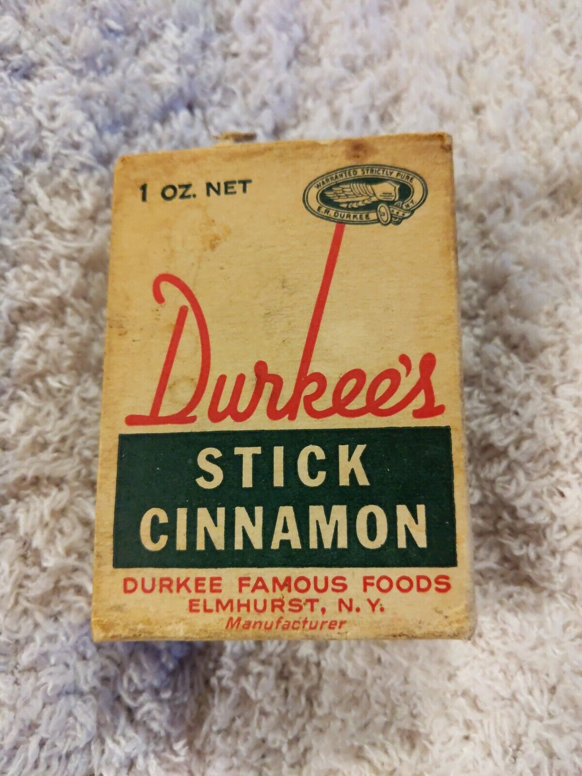 VINTAGE DURKEE'S STICK CINNAMON * Spice Container * Nice Graphics * No Top