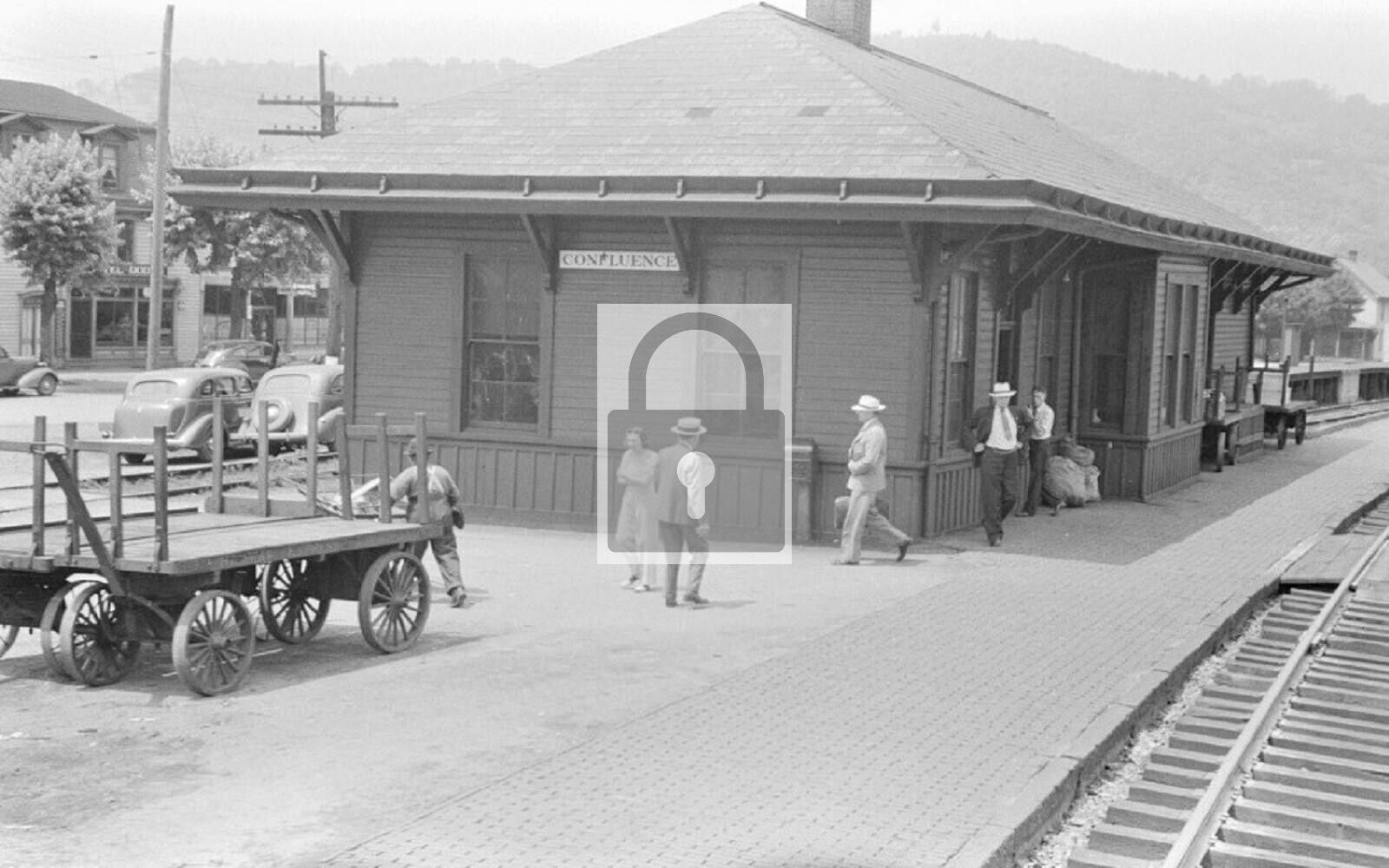 Railroad Train Station Depot Confluence Pennsylvania PA Reprint Postcard