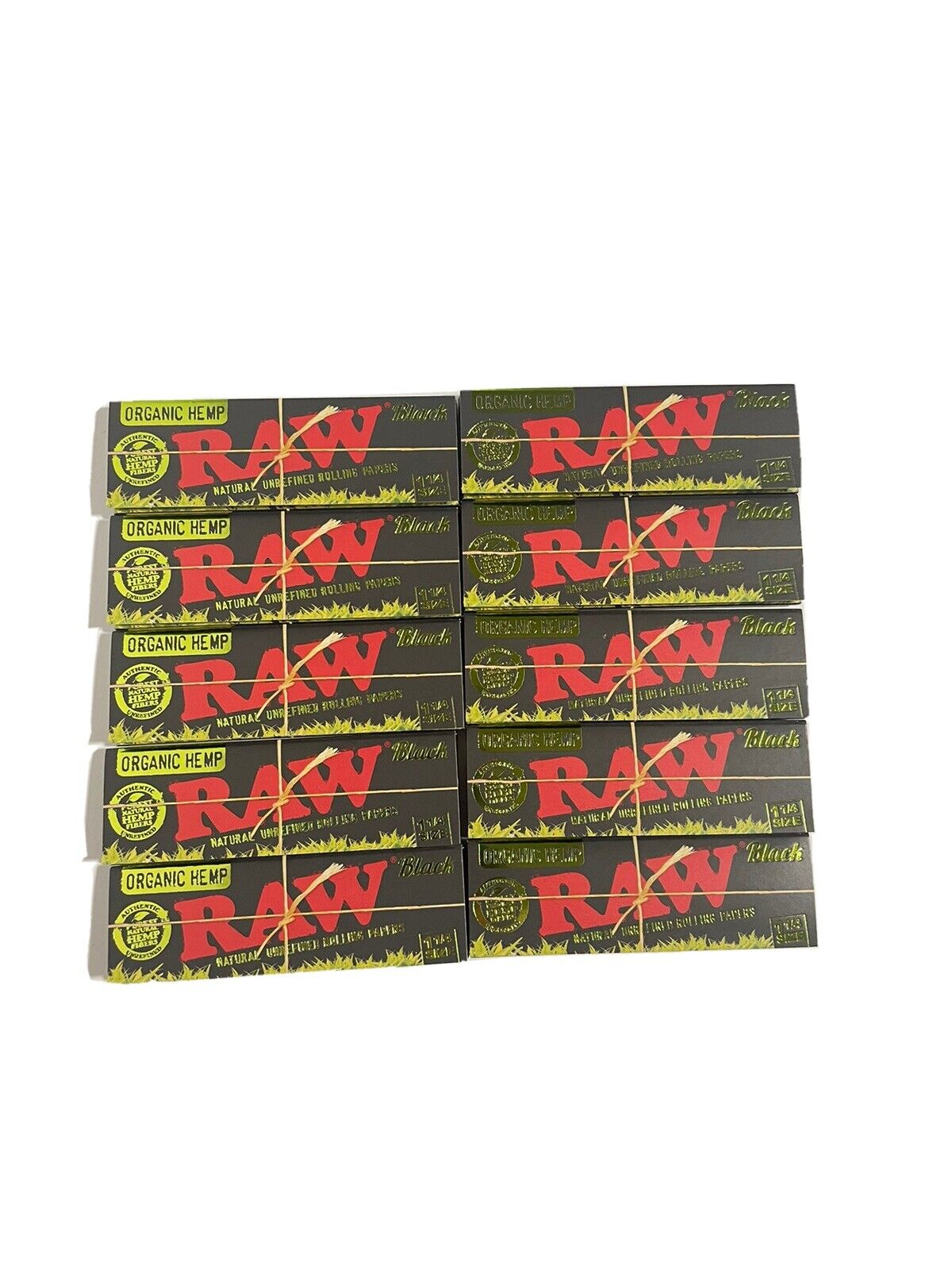10x Raw Black Organic Hemp 1 1/4 Size Ultra Thin  Rolling Paper TEXAS SHIPPED 🔥