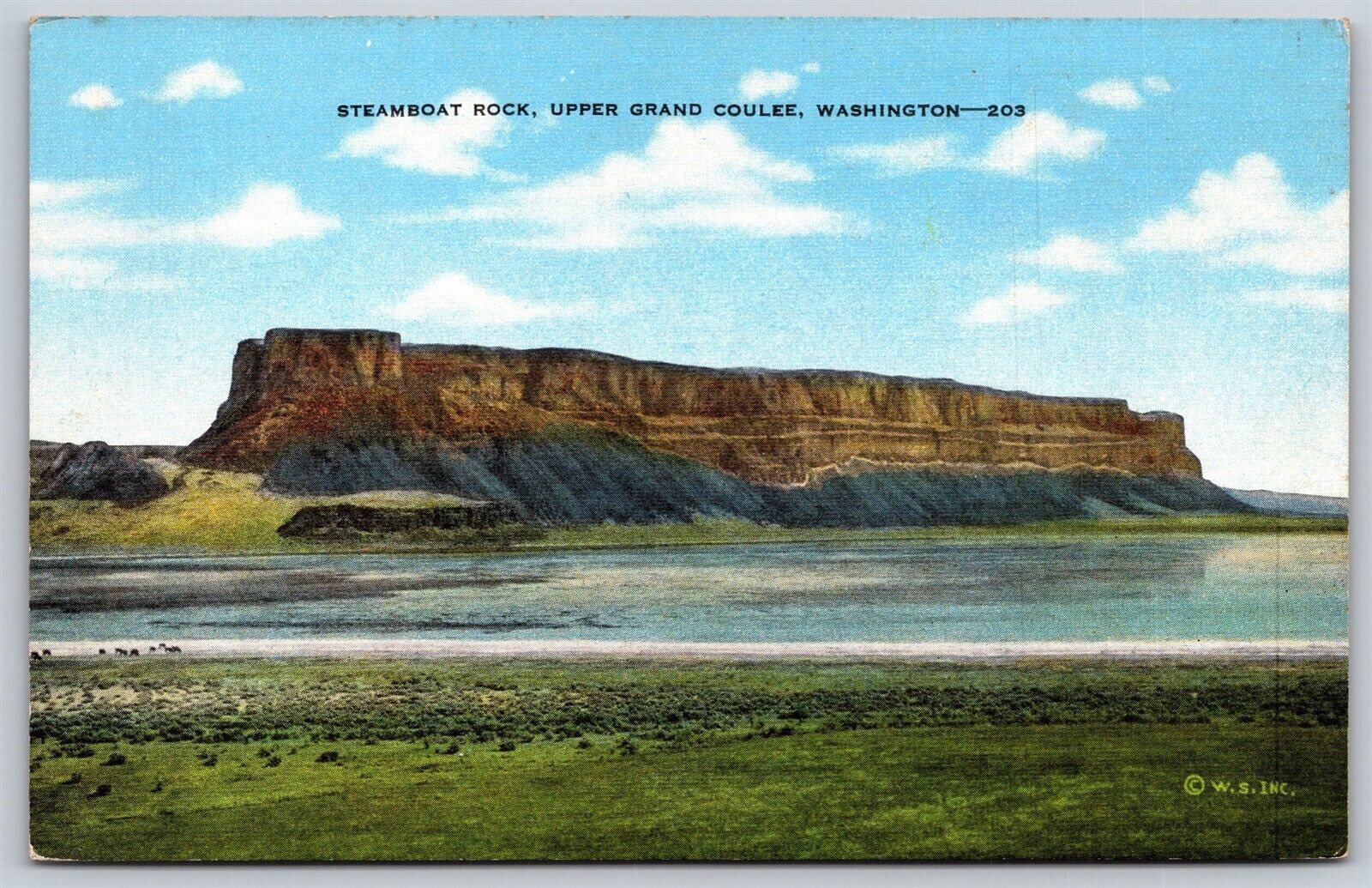 Postcard Steamboat Rock, Upper Grand Coulee, Washington T128