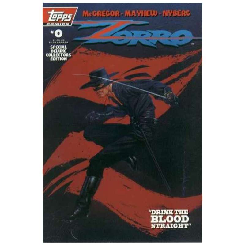 Zorro (1993 series) #0 in Near Mint minus condition. Topps comics [e\'