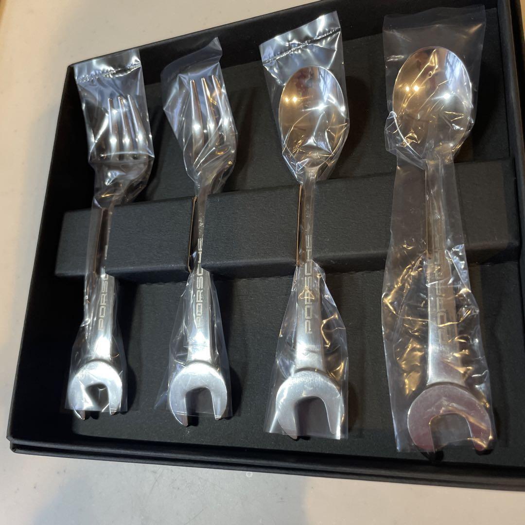 Rare PORSCHE Novelty cutlery set Engraved Fork Spawn Set from japan