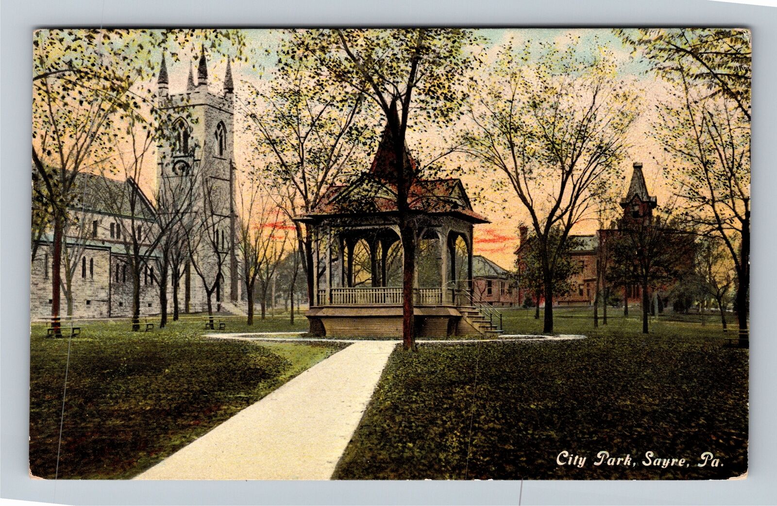 Sayre PA-Pennsylvania, City Park, c1911 Vintage Souvenir Postcard