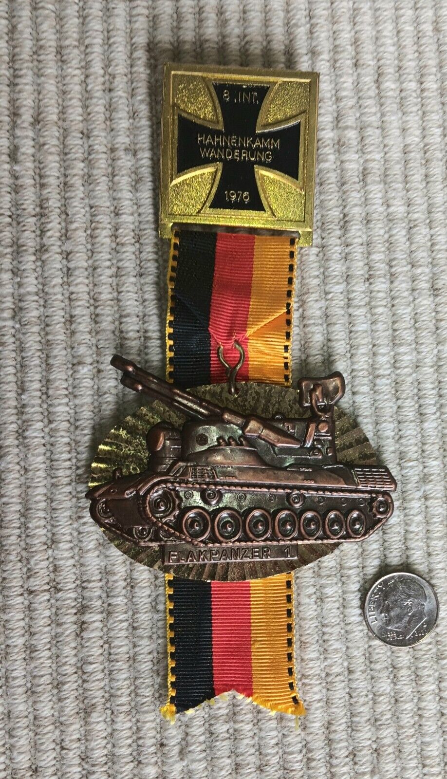 Vintage German commemorative medal of German FLAKPANZER 1976