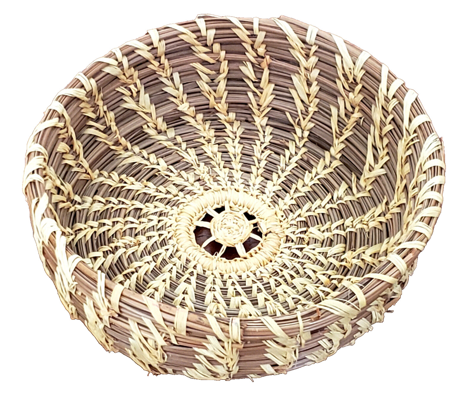 ANTIQUE Vintage SEMINOLE COUSHATTA Native American PINE NEEDLE Basket 4\