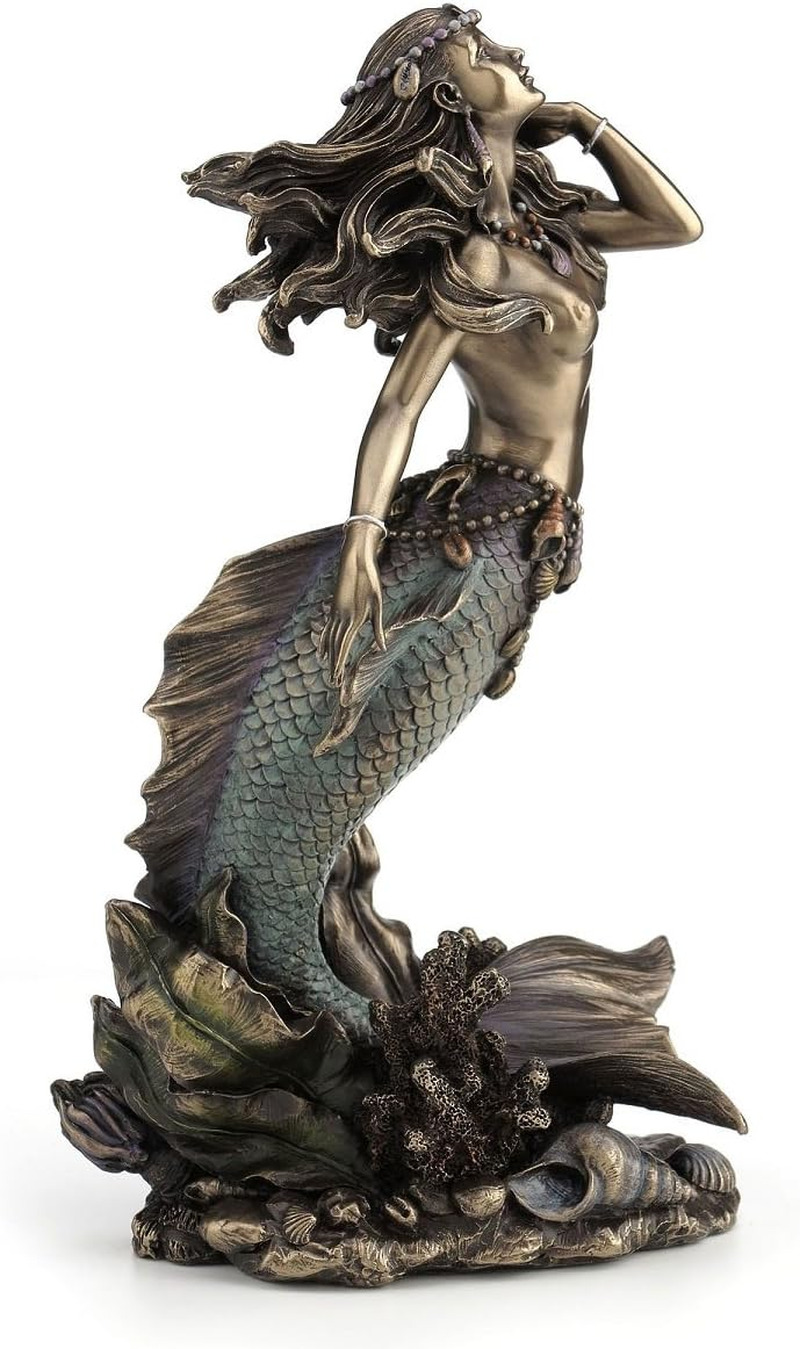 JFSM INC Beautiful Mermaid Rising from Sea Statue Sculpture