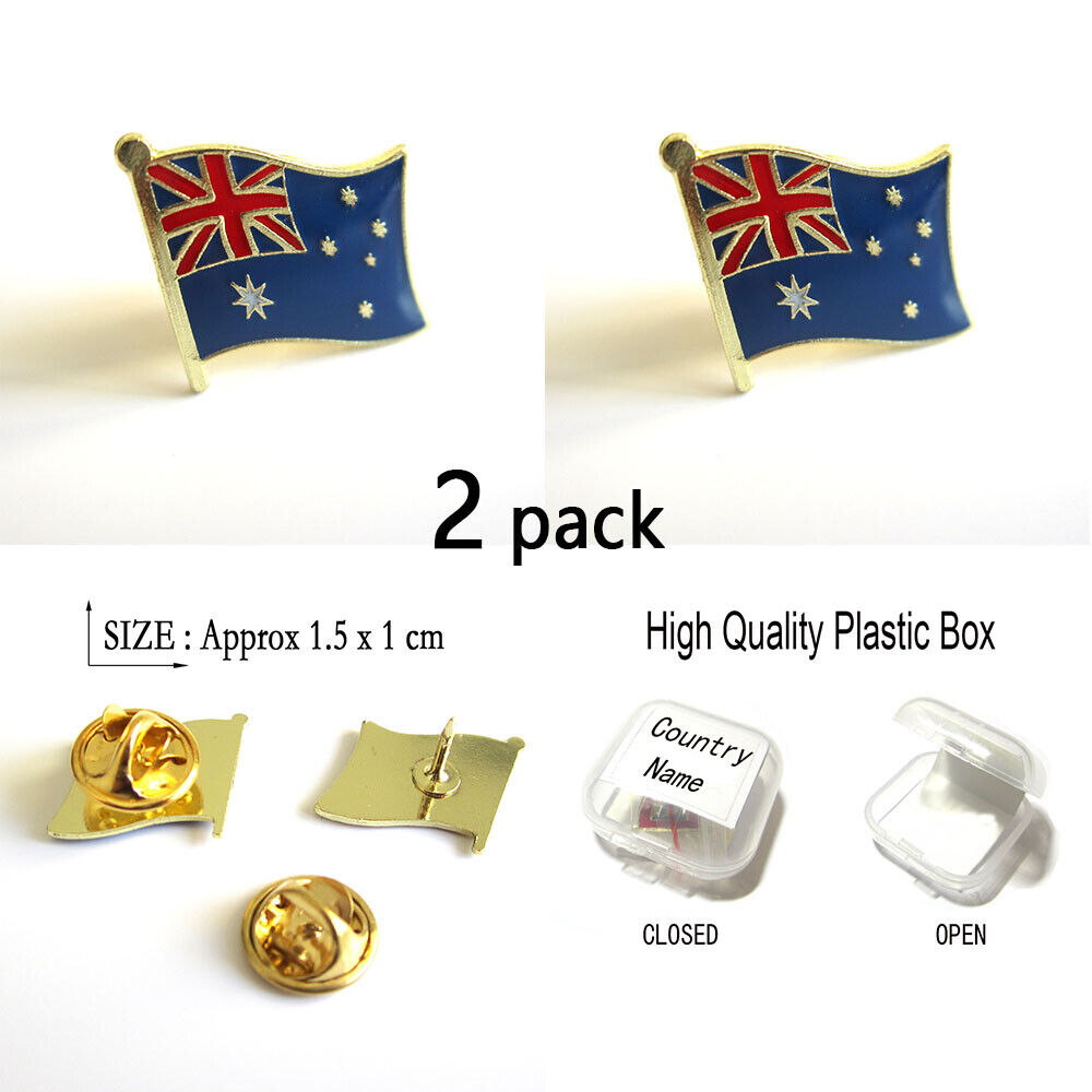 NEW Australia Country Flag Lapel Pin Patriotic Badge Brooches Metal 200+Country