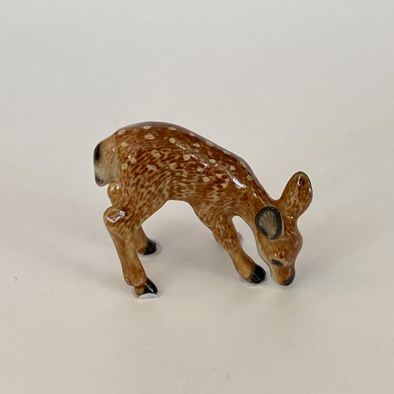 Hand-Painted Miniature Fawn Deer Porcelain Figurine – 26488