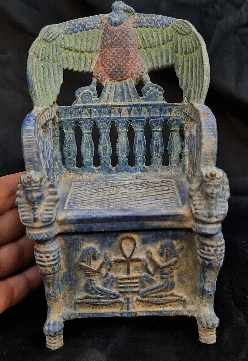 Rare Egyptian Antiquities Throne chair king Tutankhamun Egyptian Pharaonic BC