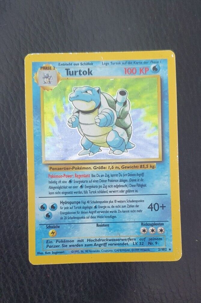 Pokemon Card - Turtok Holo 2/102 - Base Set German -