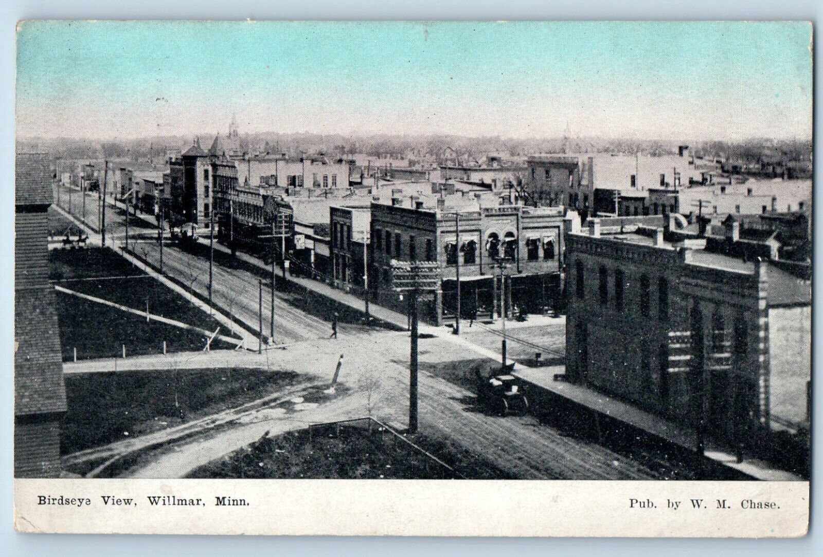 Wilmar Minnesota Postcard Birdseye View Exterior Building 1914 Vintage Antique